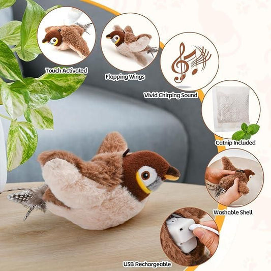 NEDLIX 🐾Interactive Chirping Bird Toy for pets and babies
