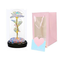 Artificial Tulips in Crystal Box, Galaxy Glass Rose Flower with LED Light Great Gift Ideas for Valentine's Day